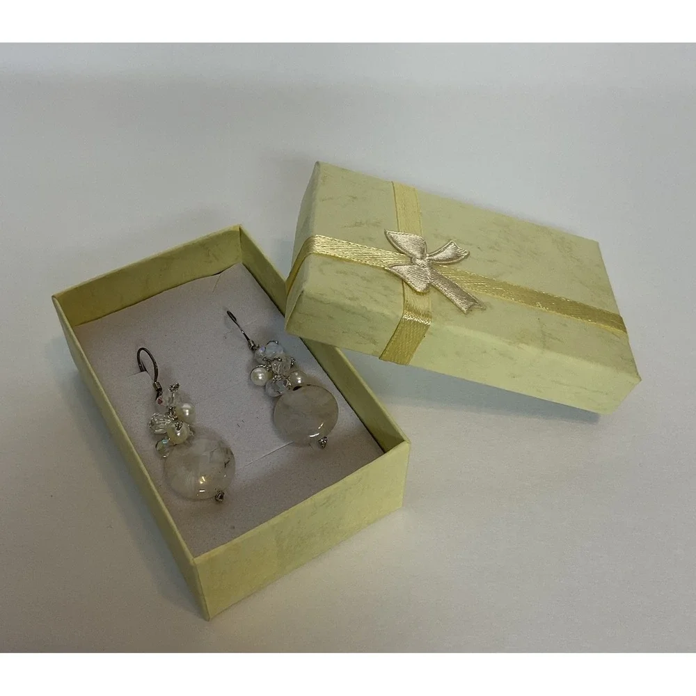 NWT‎ Pannee Women's Sterling Silver/White Pearl DropDangle Earrings Taiwan 1.8